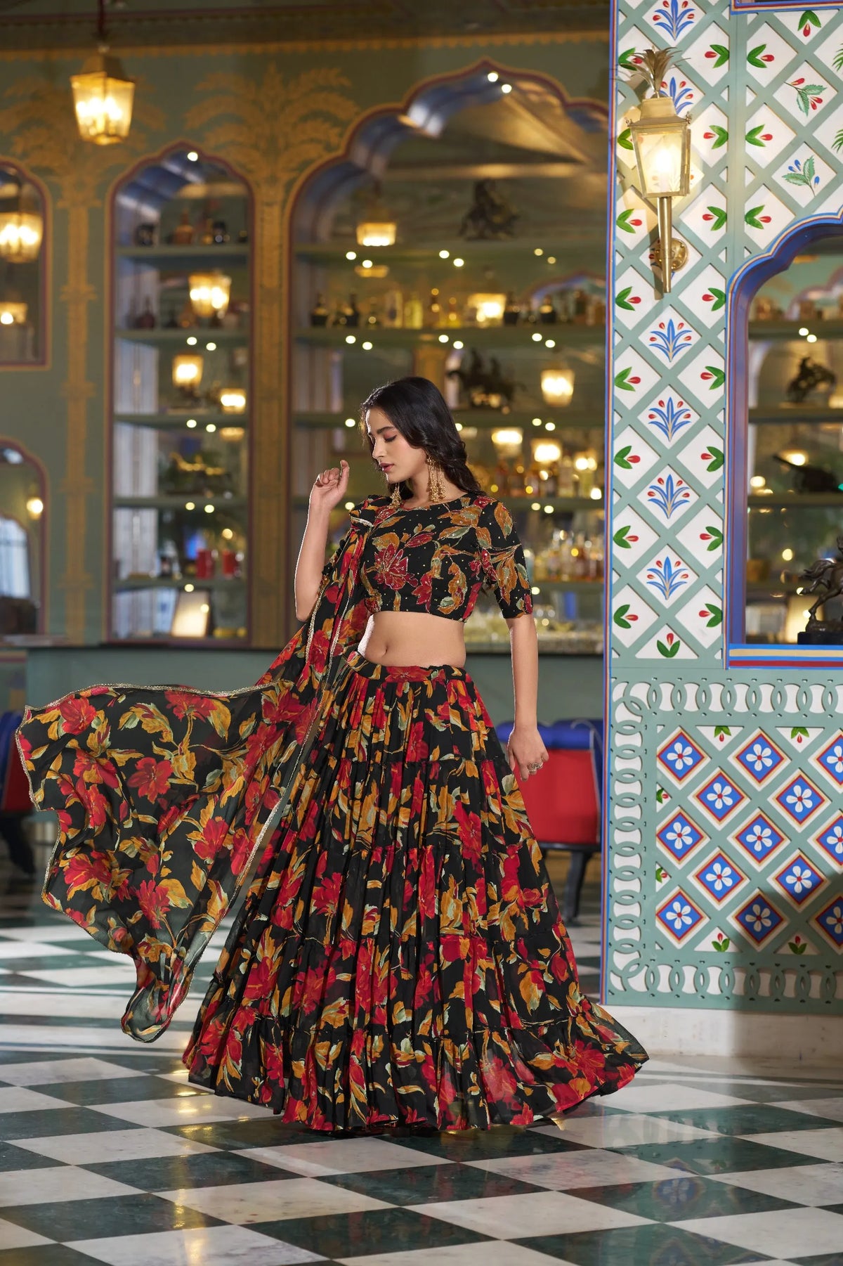 black lehenga choli