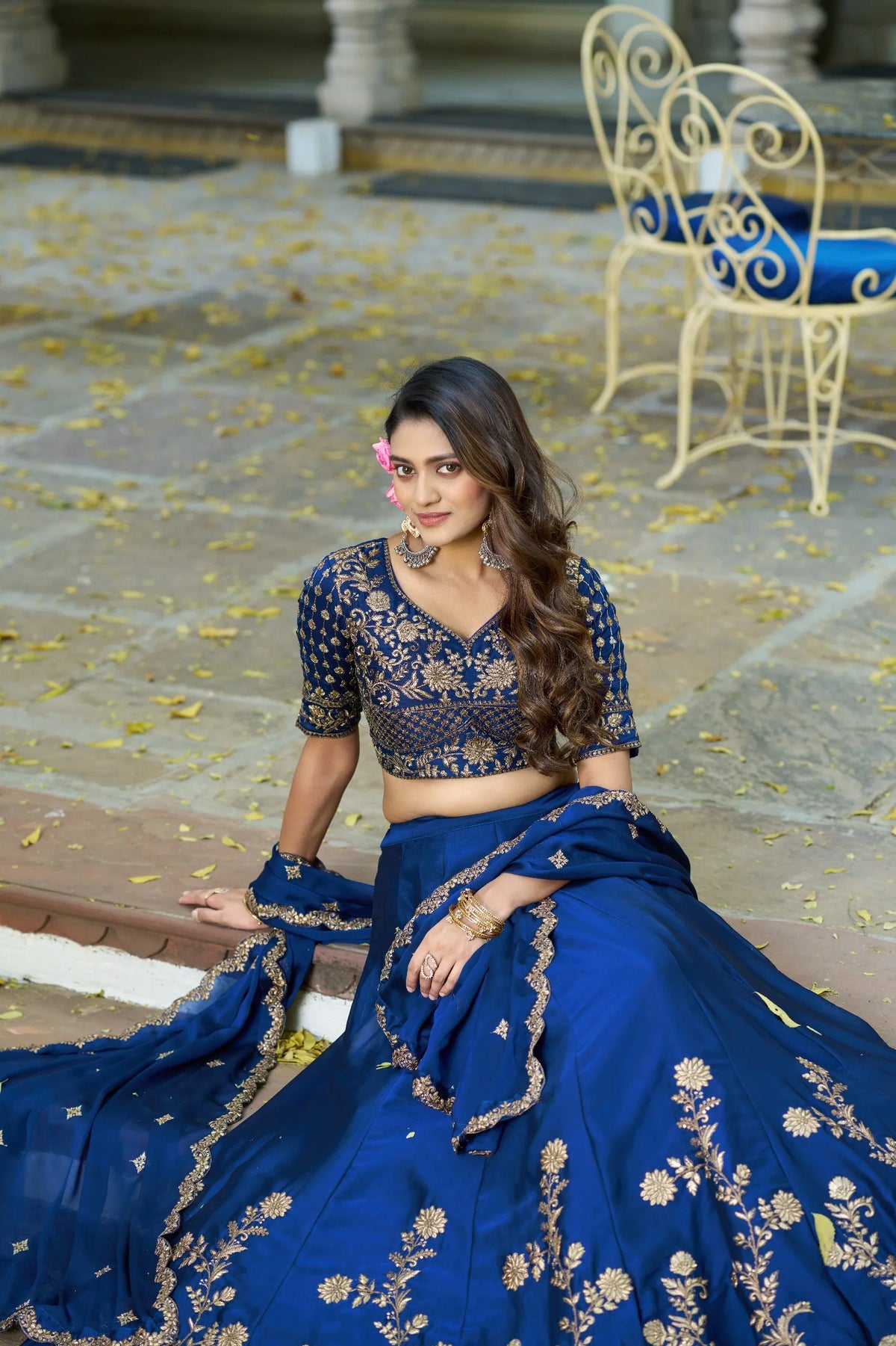 blue lehenga set