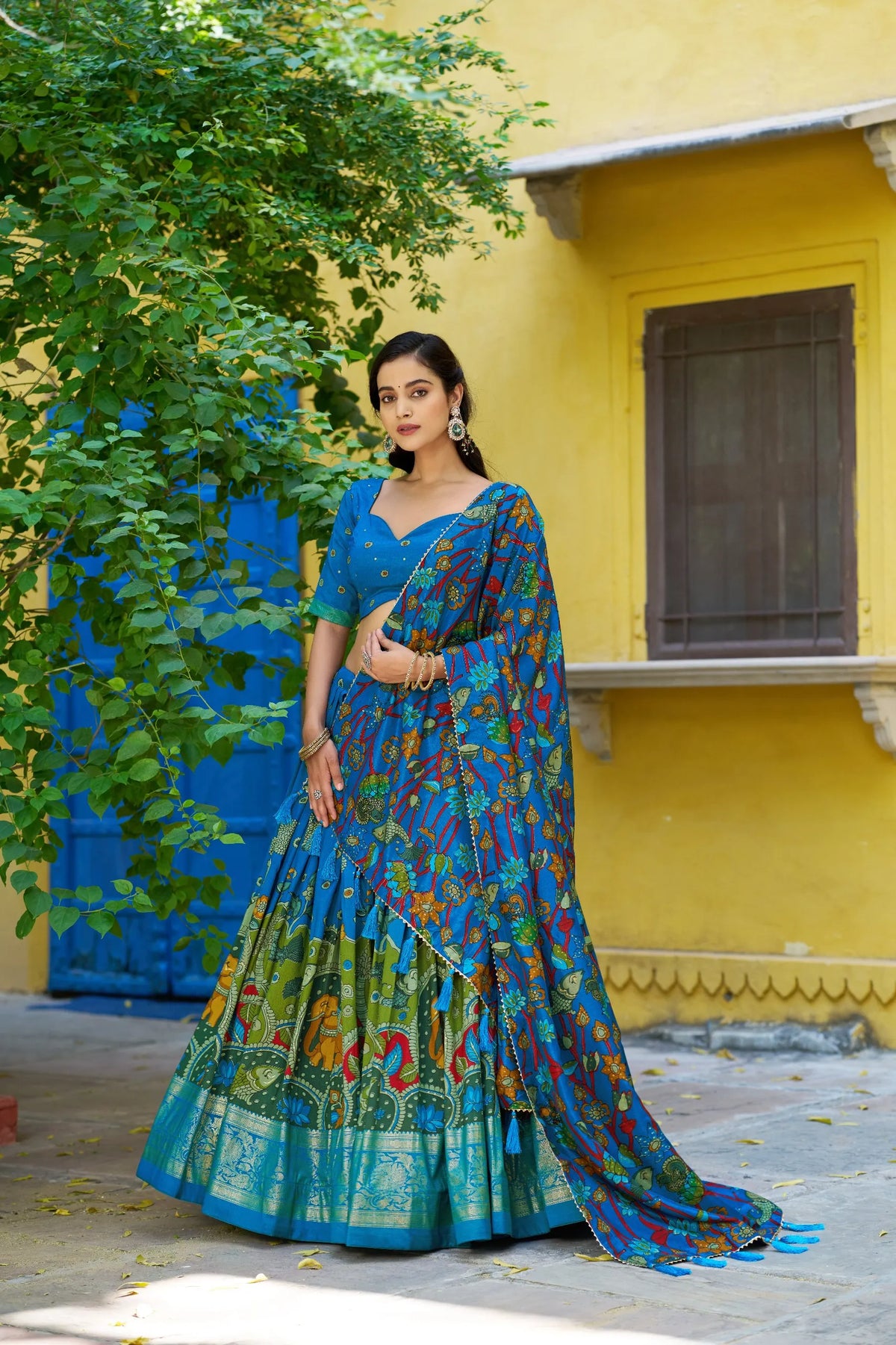 blue tasar silk set