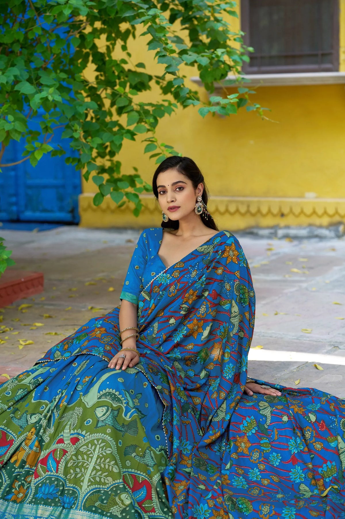 blue tassel dupatta