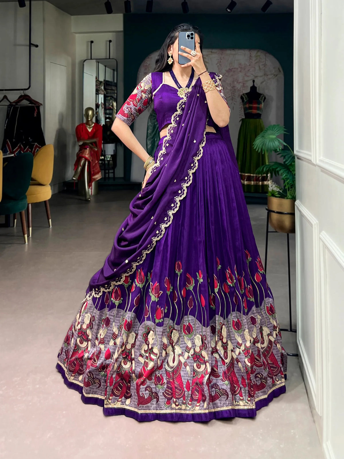 dark purple lehenga set