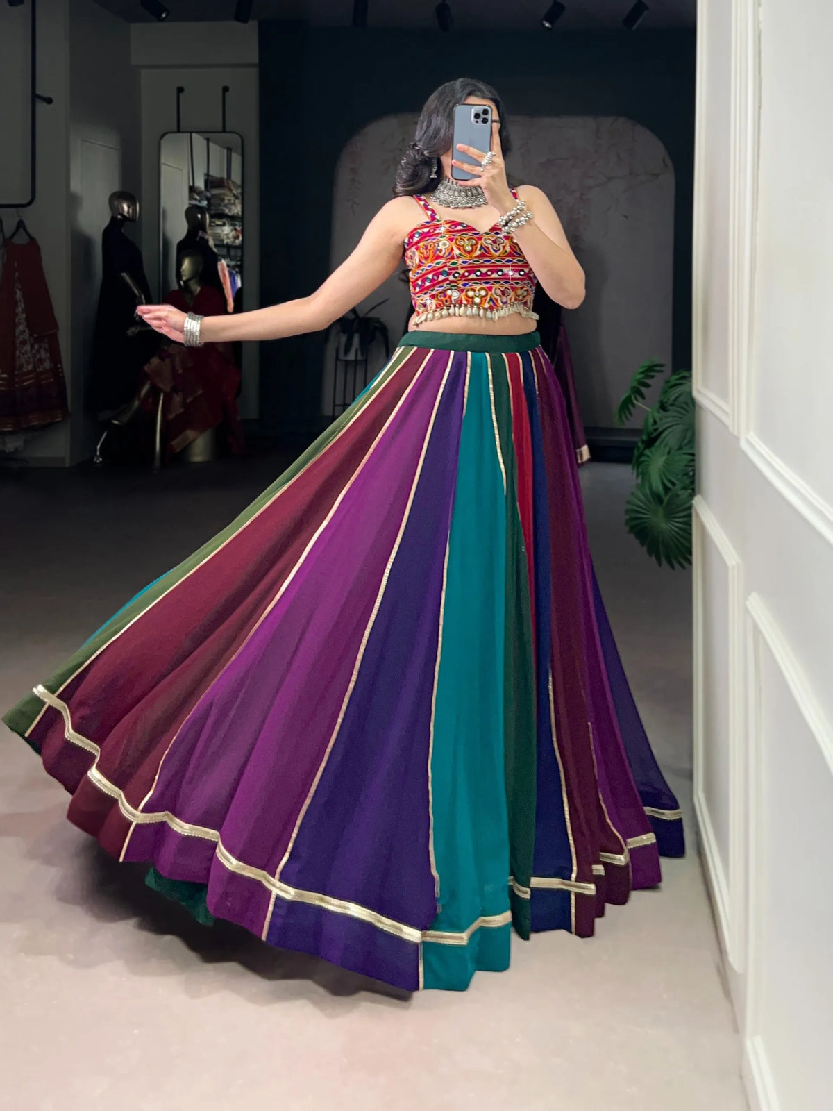 georgette garba lehenga