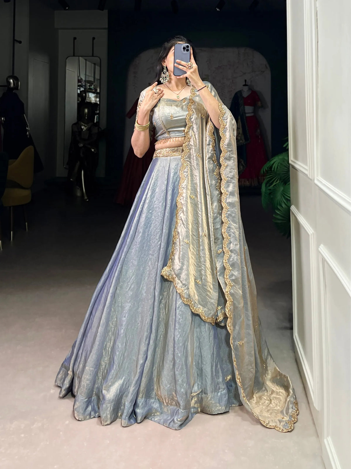 lavender fendi lehenga