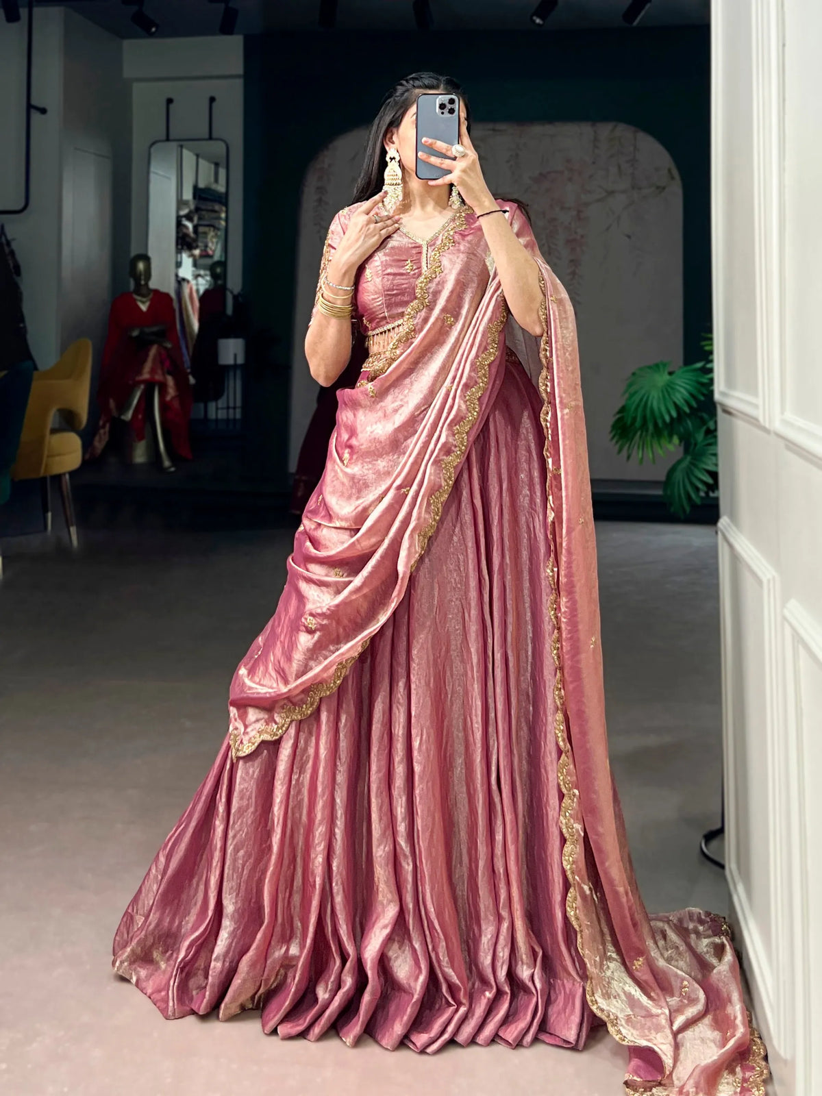 light pink fendi lehenga