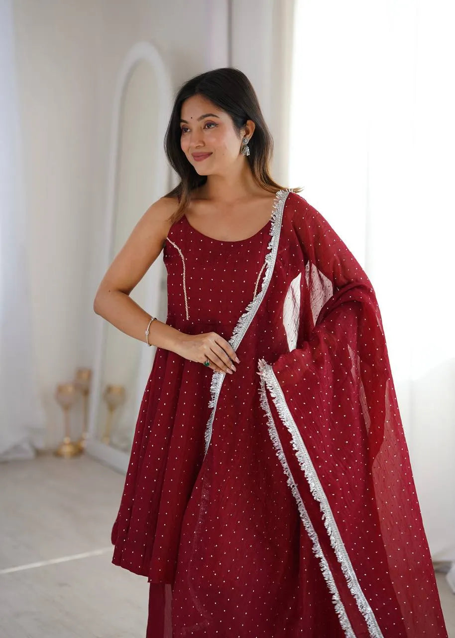 maroon festive sharara