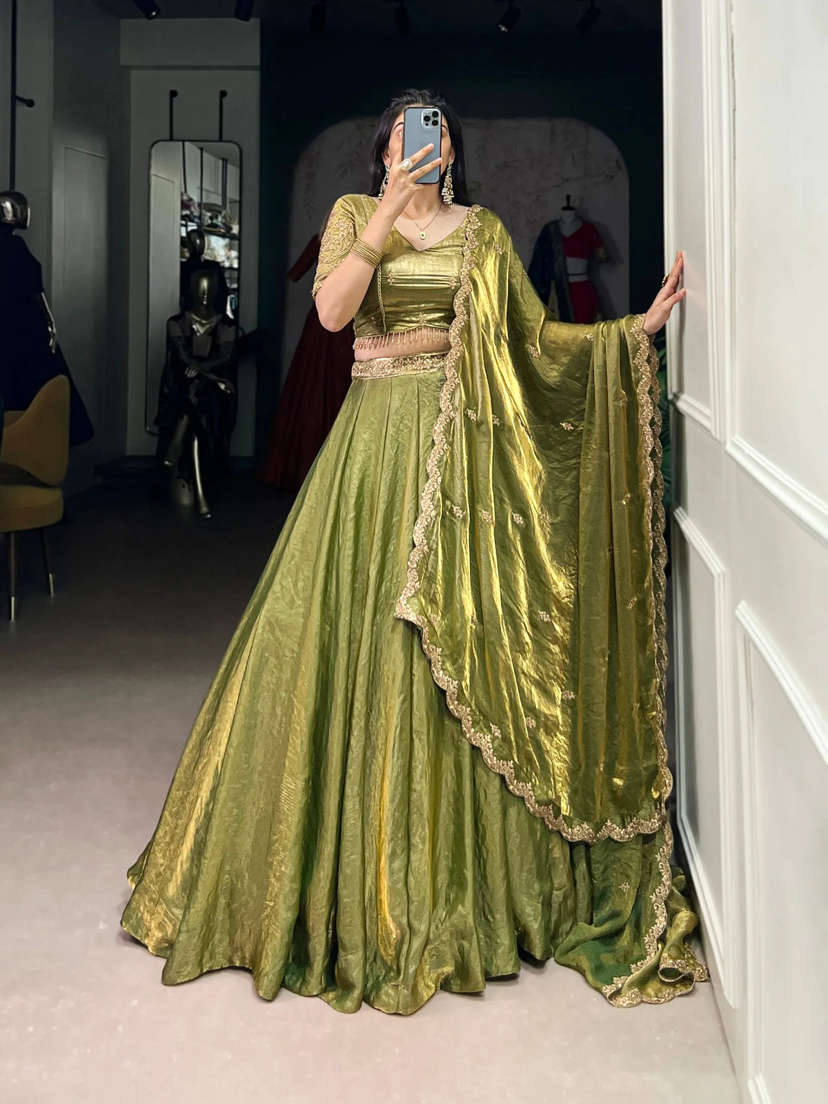 mehndi green fendi set