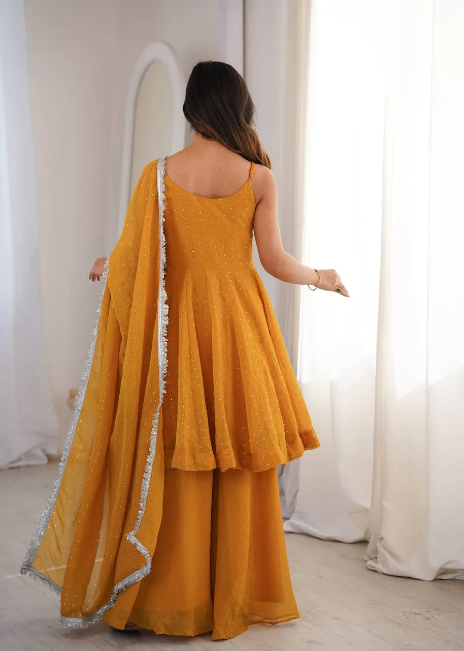 mustard ethnic sharara