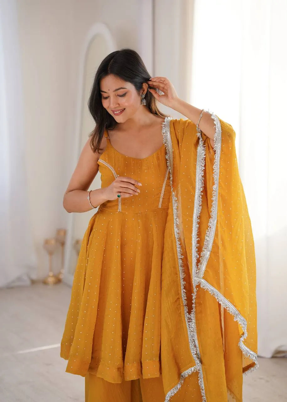 mustard festive sharara