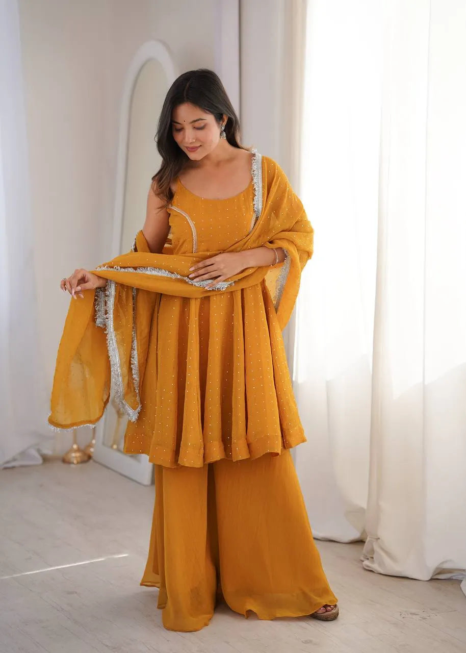 mustard sharara palazzo