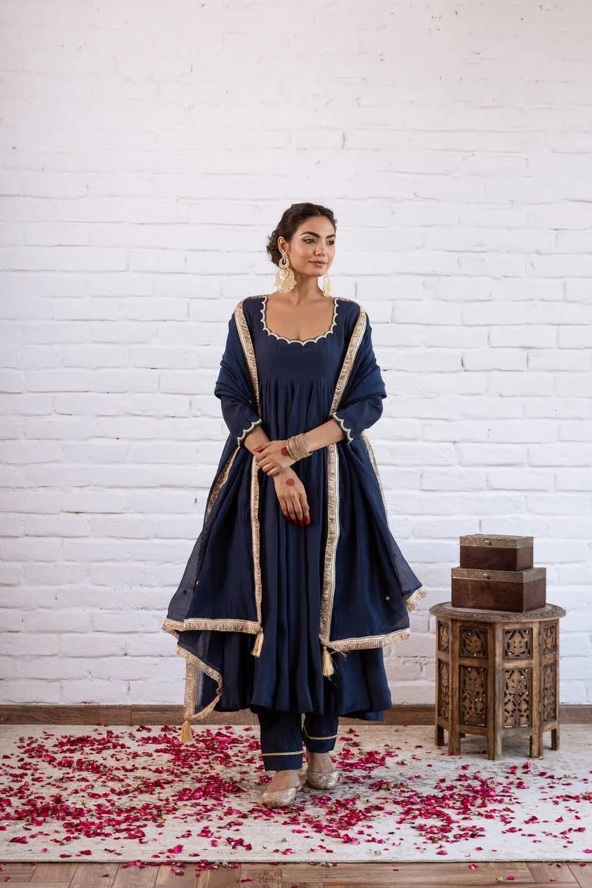 navy blue anarkali gown