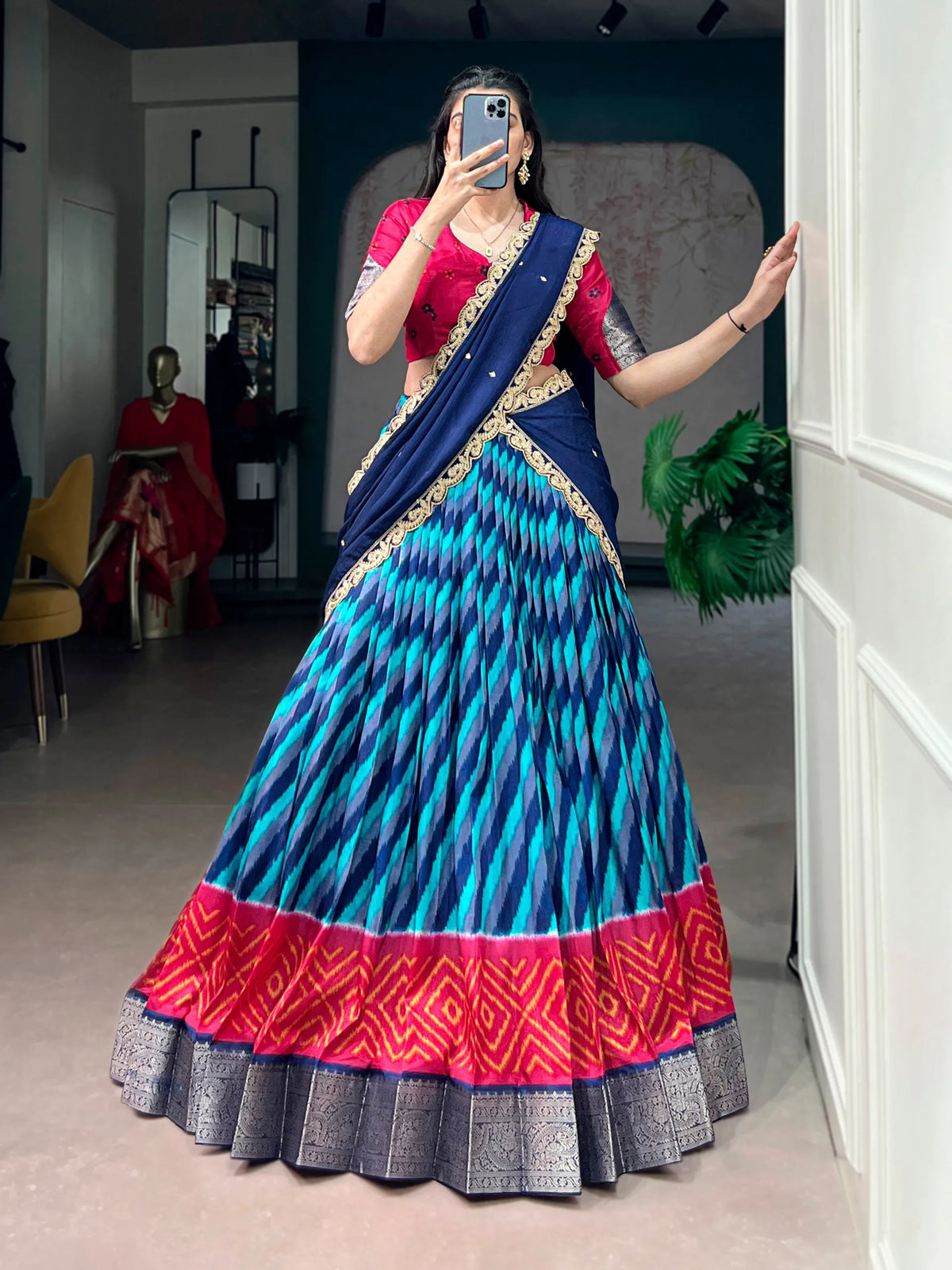 navy blue lehenga