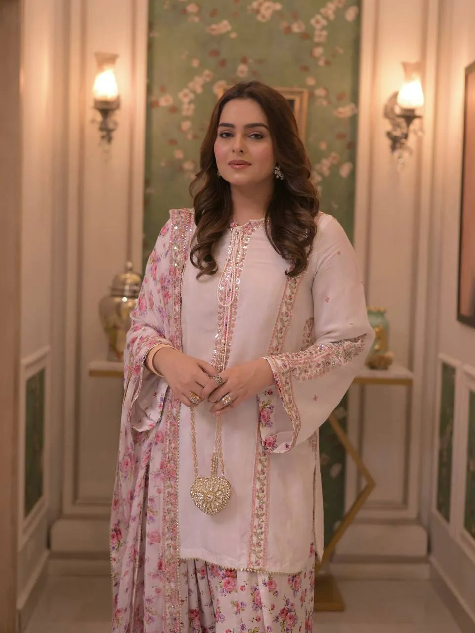 off white ethnic wear set