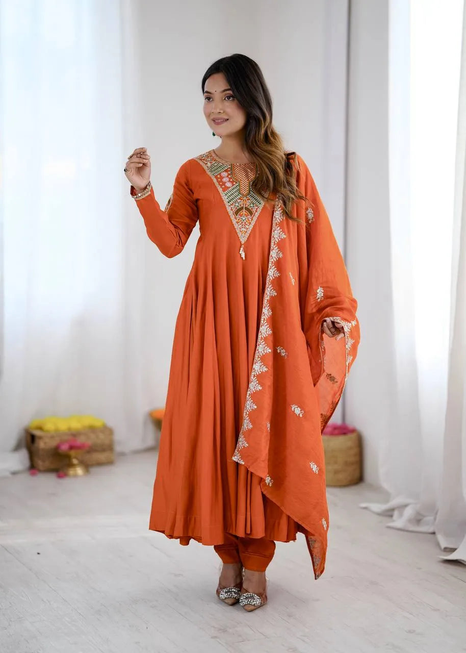 orange roman silk gown