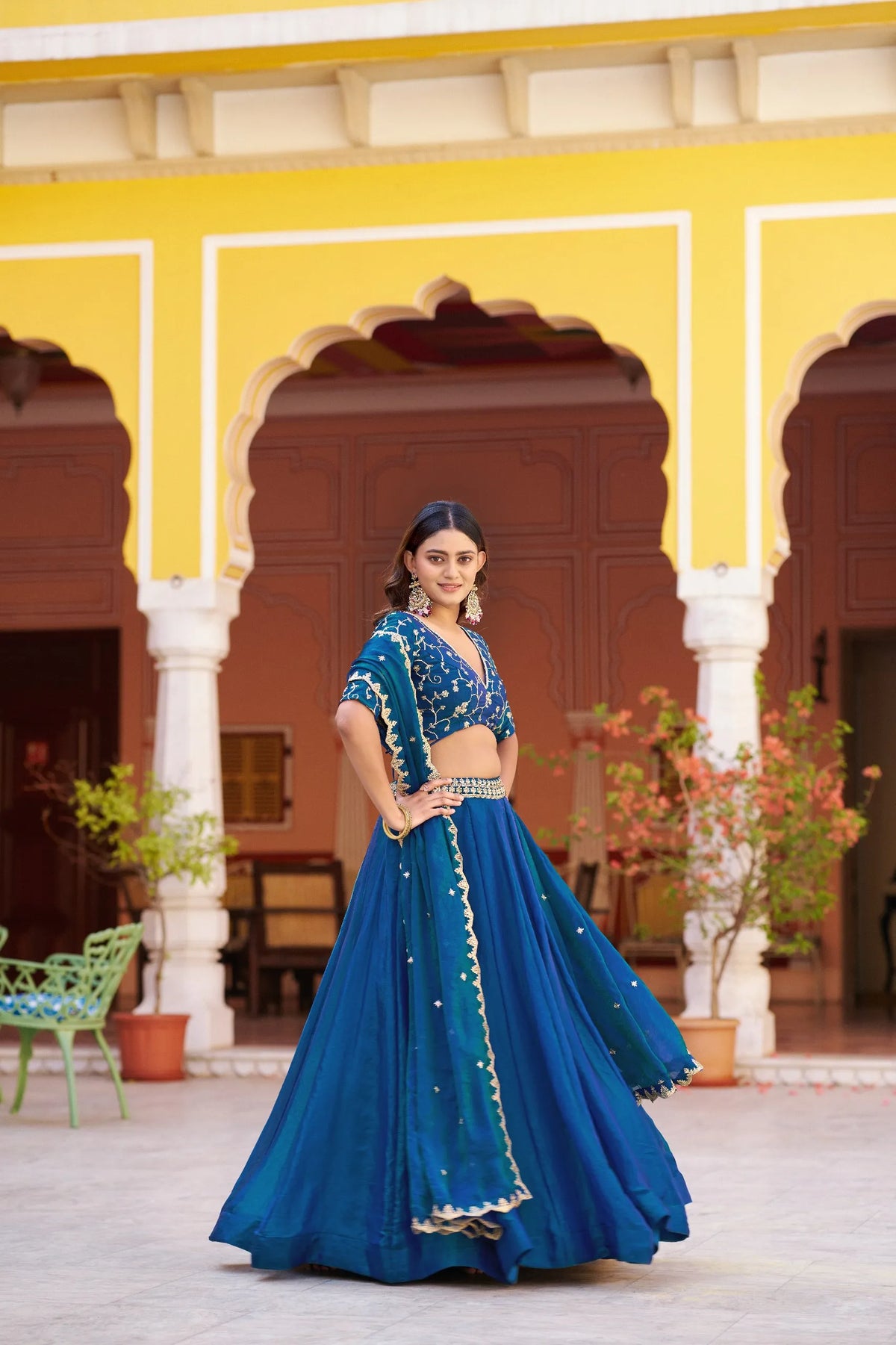 peacock embroidered lehenga