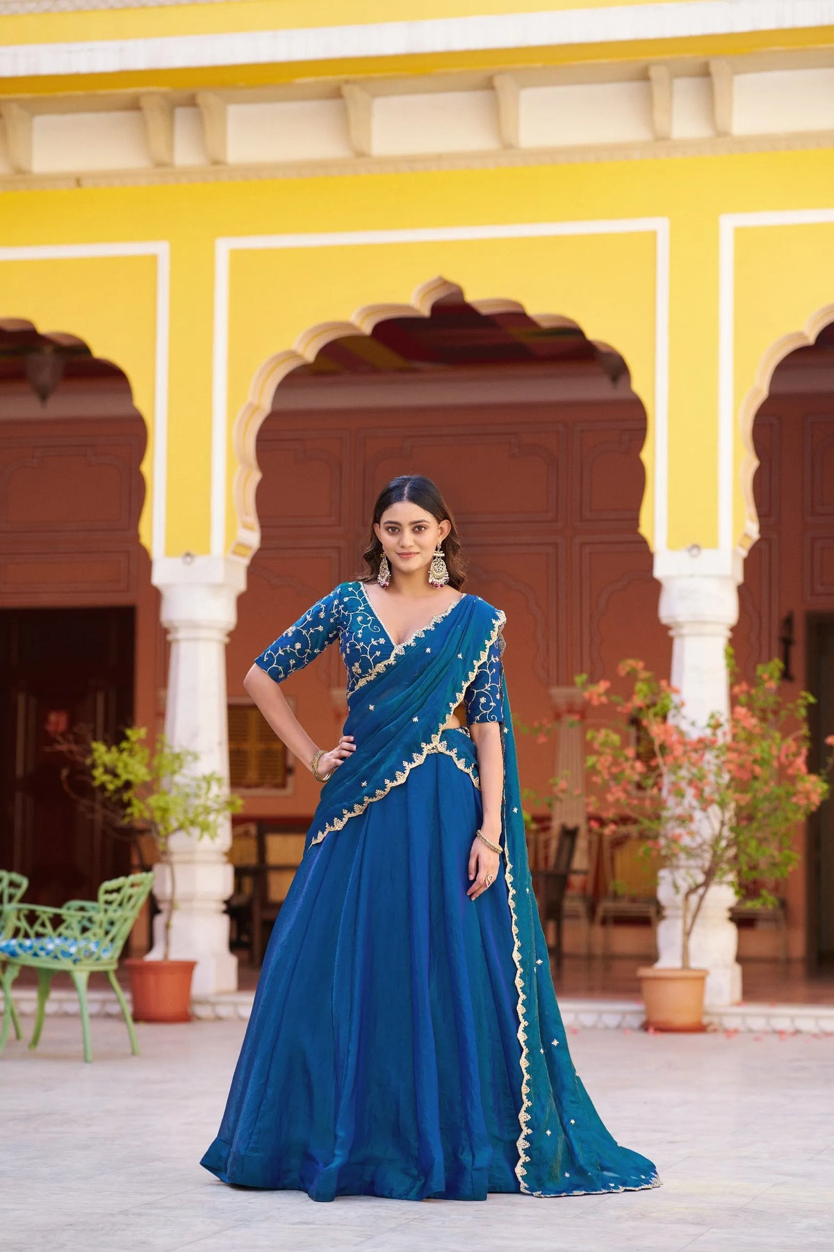 peacock fendi lehenga set