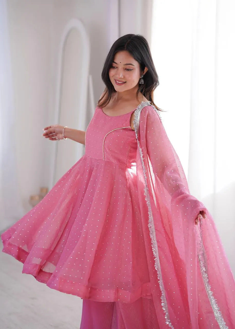pink ethnic sharara set