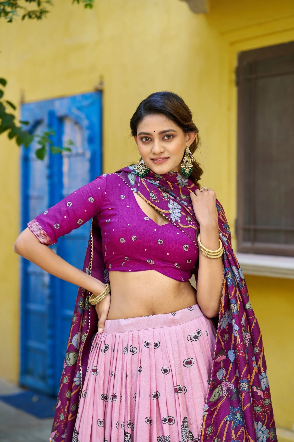 pink tassel dupatta