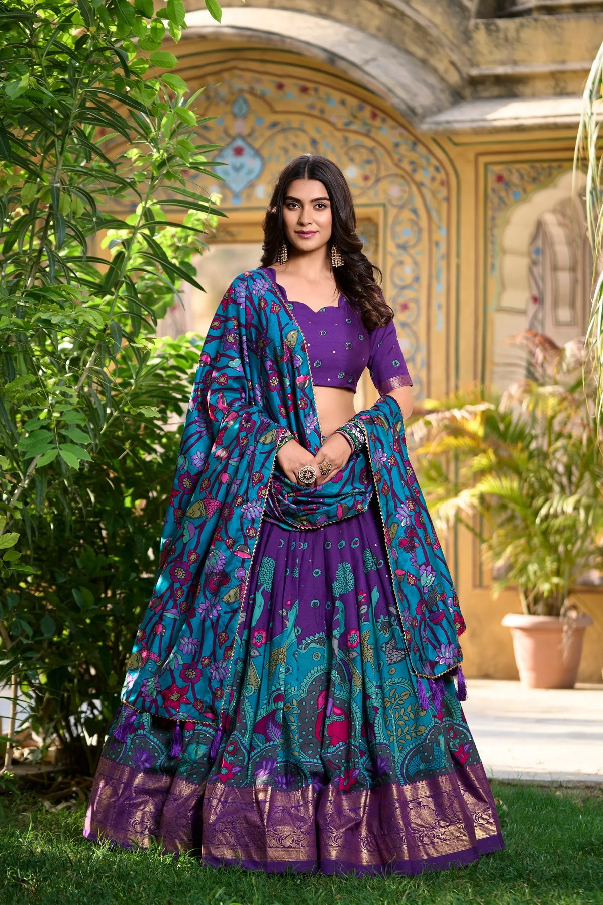 purple kalamkari set