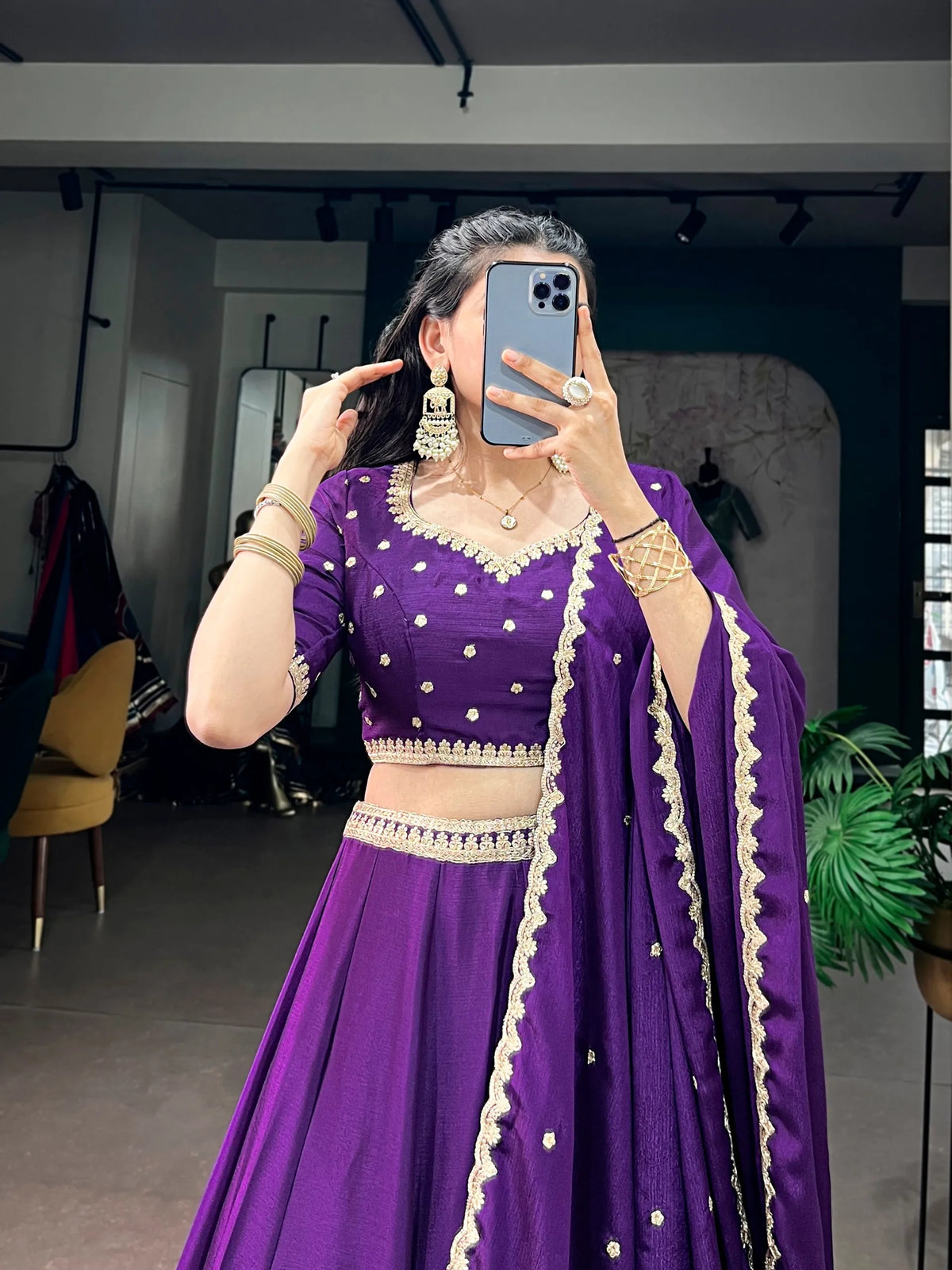 purple lehenga choli set