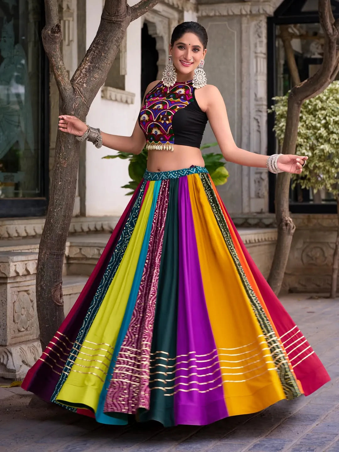 rayon garba lehenga set