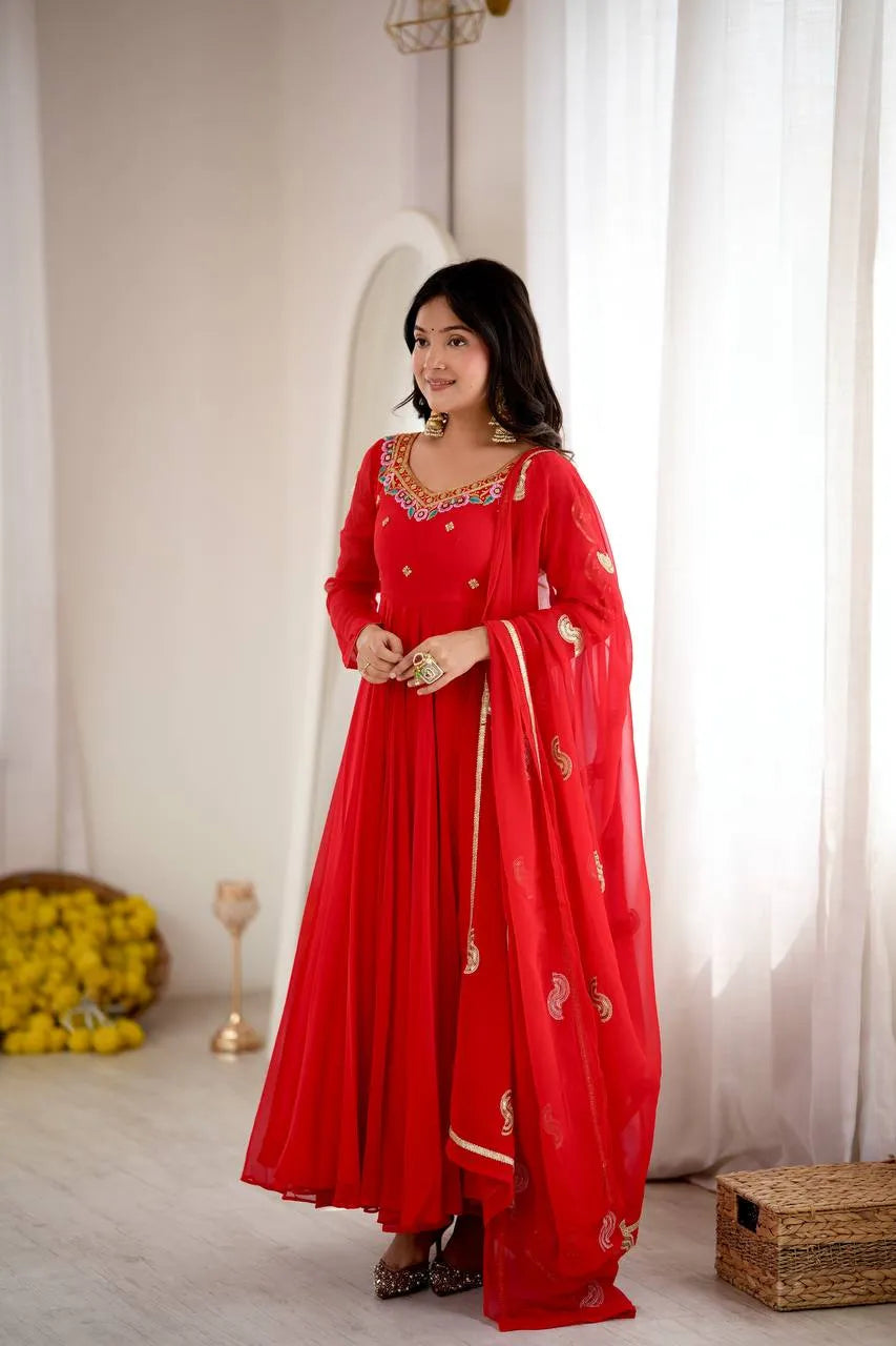 red designer gown women