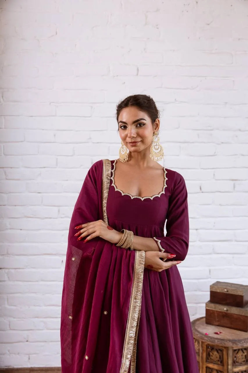 wine festive gown set