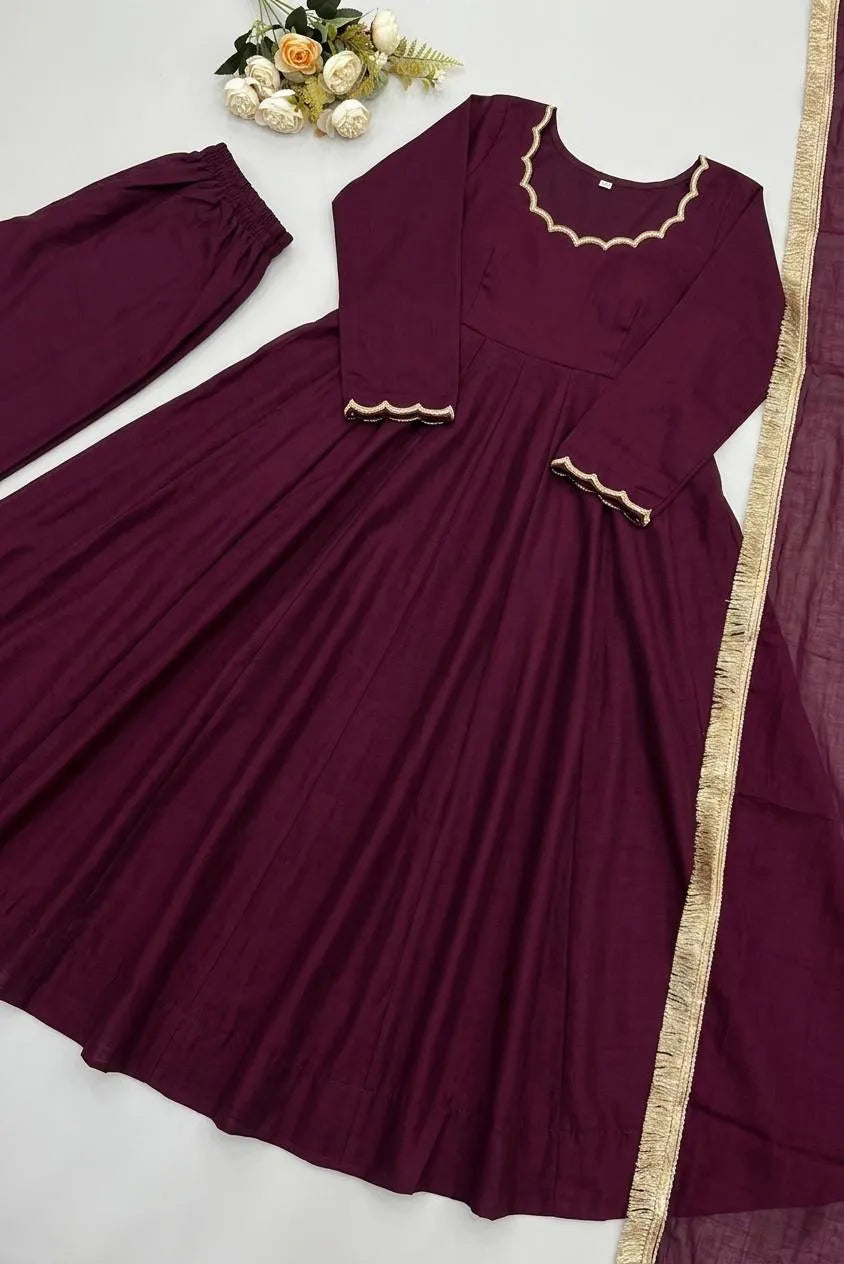 wine party wear gown set